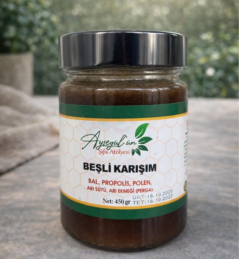 Beşli karışım (propolis -arı sütü-perga-polen bal